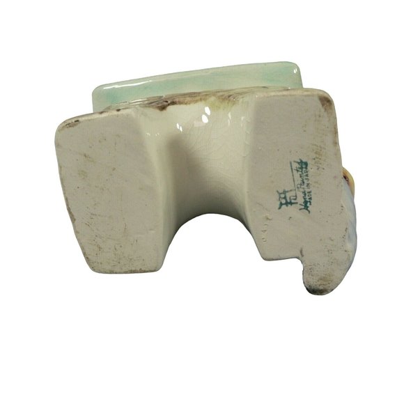 Asian Pocket Planter Japan Hand Painted Chop Marked - Picture 6 of 12